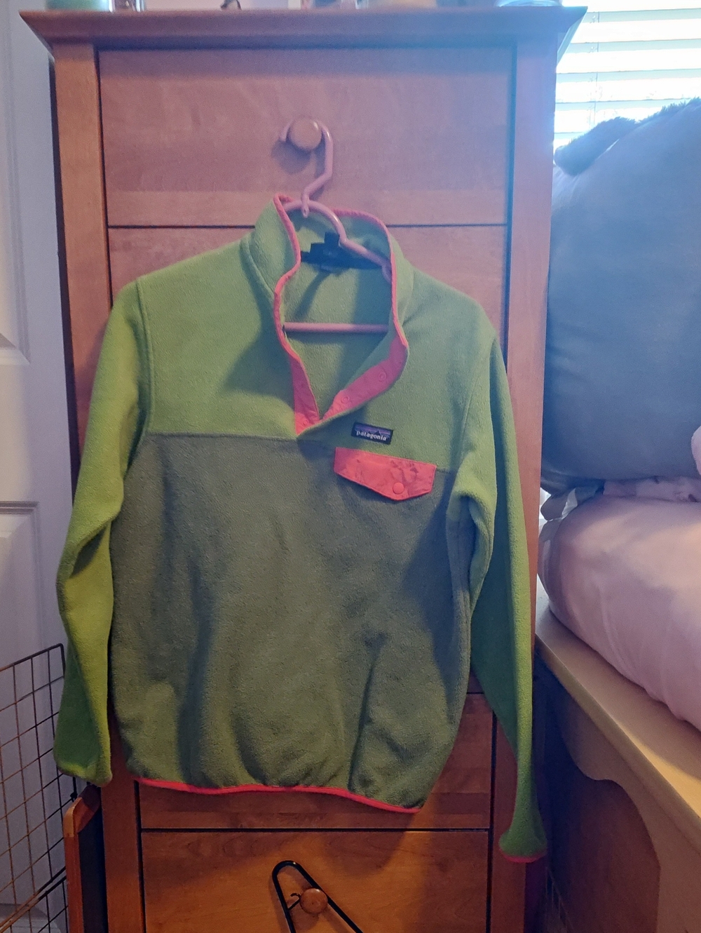 Patagonia Womens Green Fleece Button Up